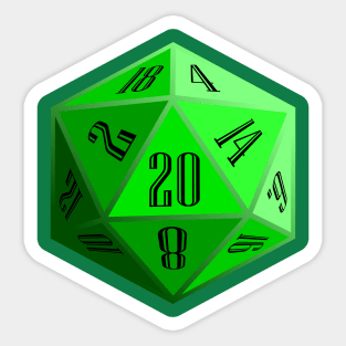 Green D20 Sticker